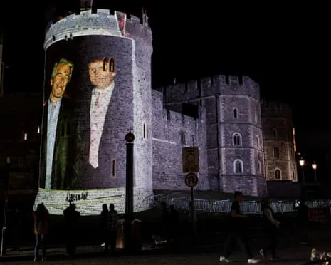 Four Individuals Apprehended Following Pictures of Trump and Jeffrey Epstein Shown on Royal Windsor Castle