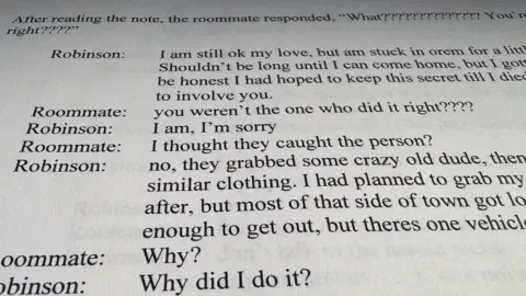 Full Message Exchange Involving Conservative Commentator Suspect and Housemate
